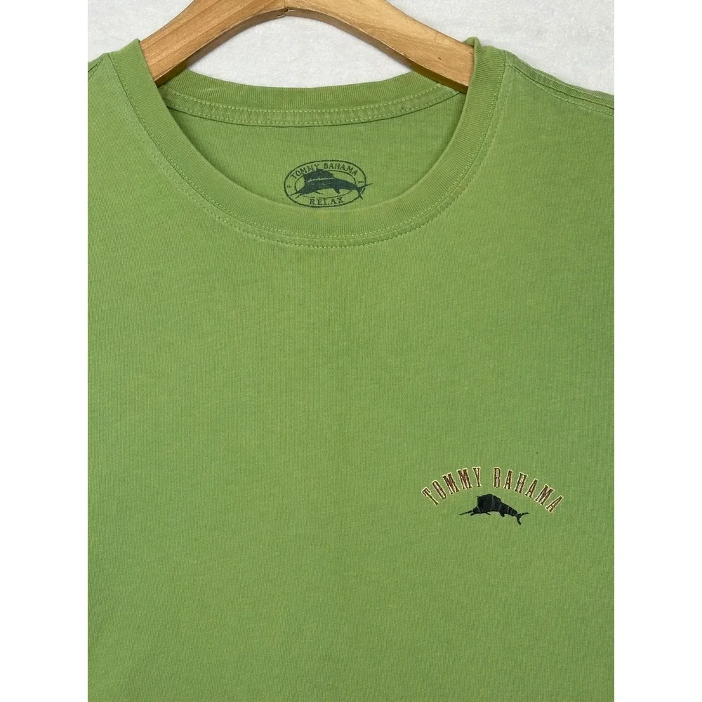 Tommy Bahama Relax Mens XXL‎ Green Marlin Club Graphic T-Shirt Reelin and Dealin